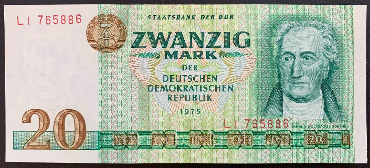 Germany 20 Mark 1975 P-29a UNC