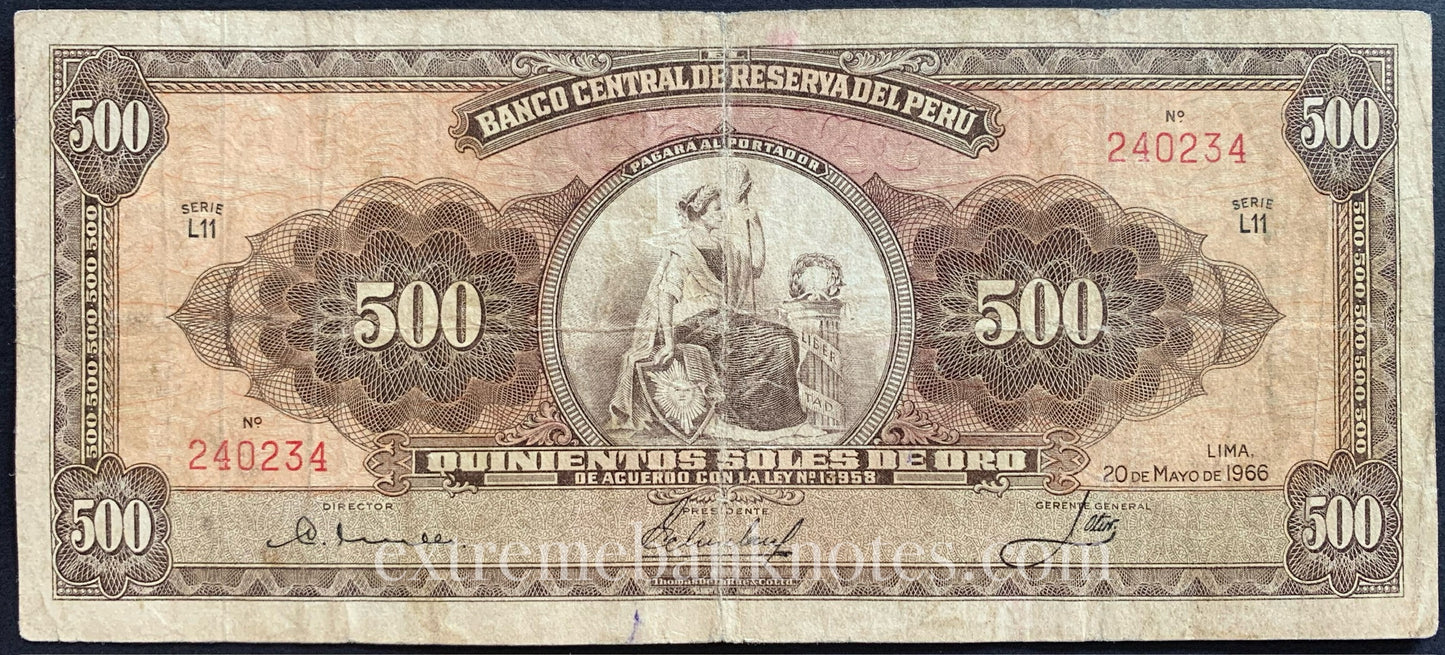Peru 500 Soles de Oro 1966 P-79c F