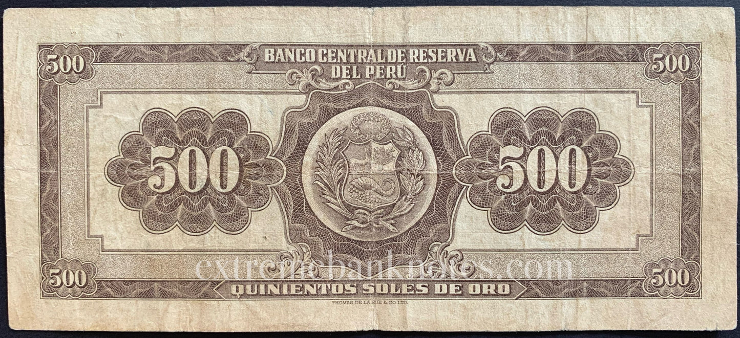 Peru 500 Soles de Oro 1966 P-79c F
