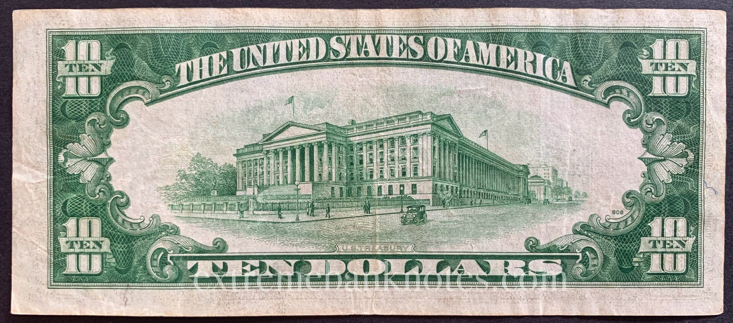 USA Silver Certificate 10 Dollars 1934 P-415Y VF yellow seal