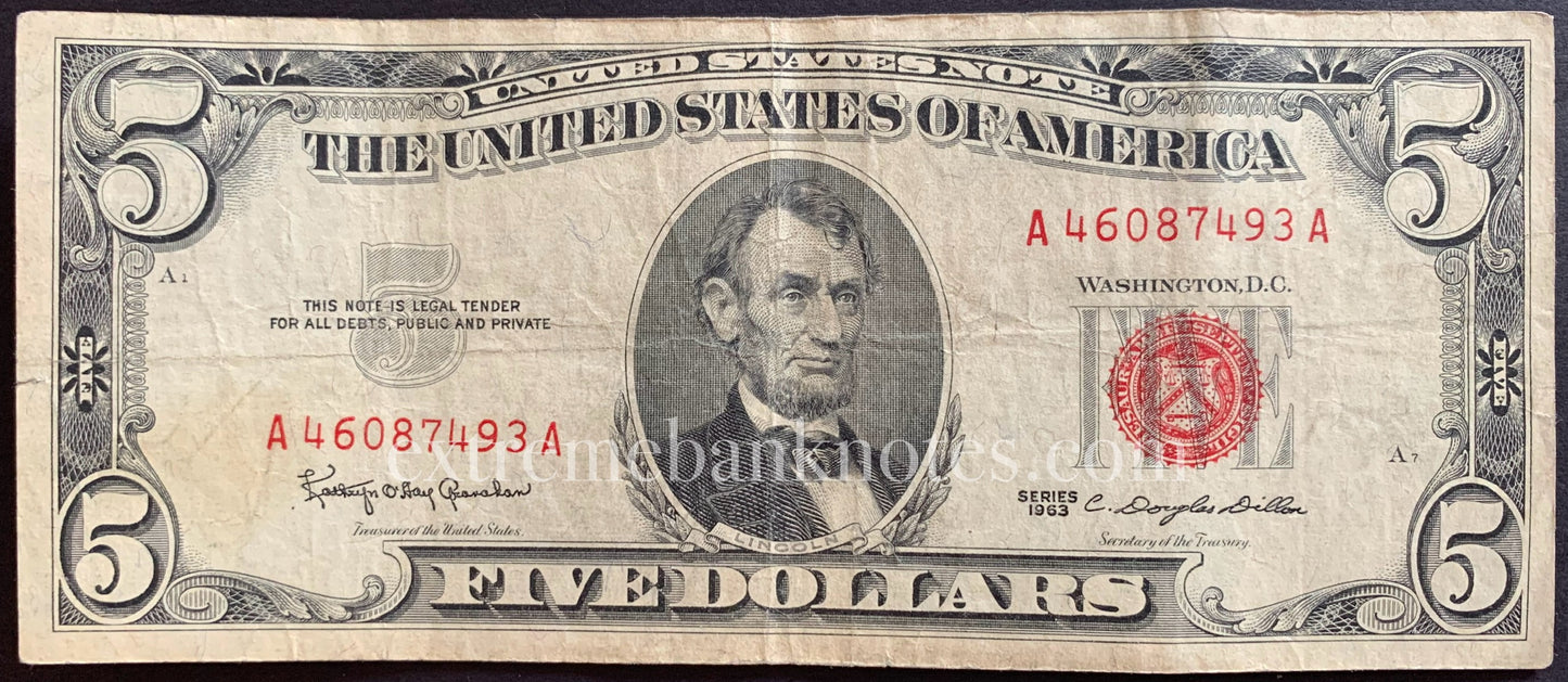USA 5 Dollars 1963 P-383 VF