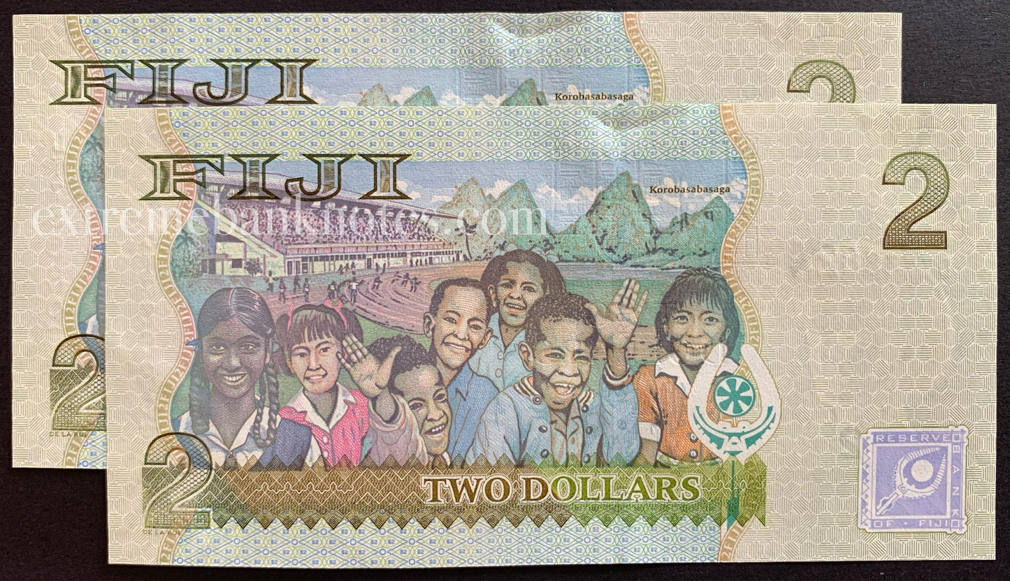 Fiji 2 Dollars ND (2011) P-109b UNC