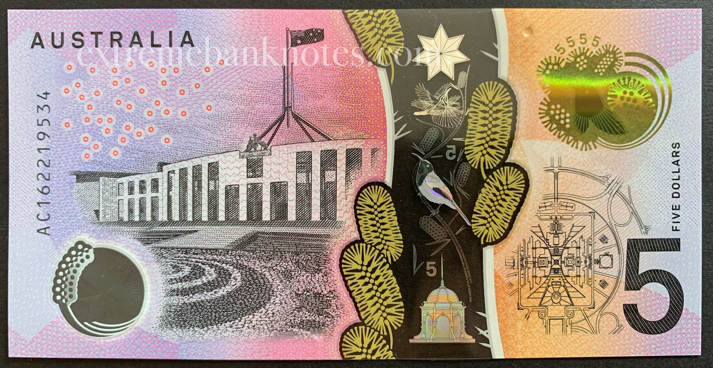 Australia 5 Dollars 2016 P-62a UNC