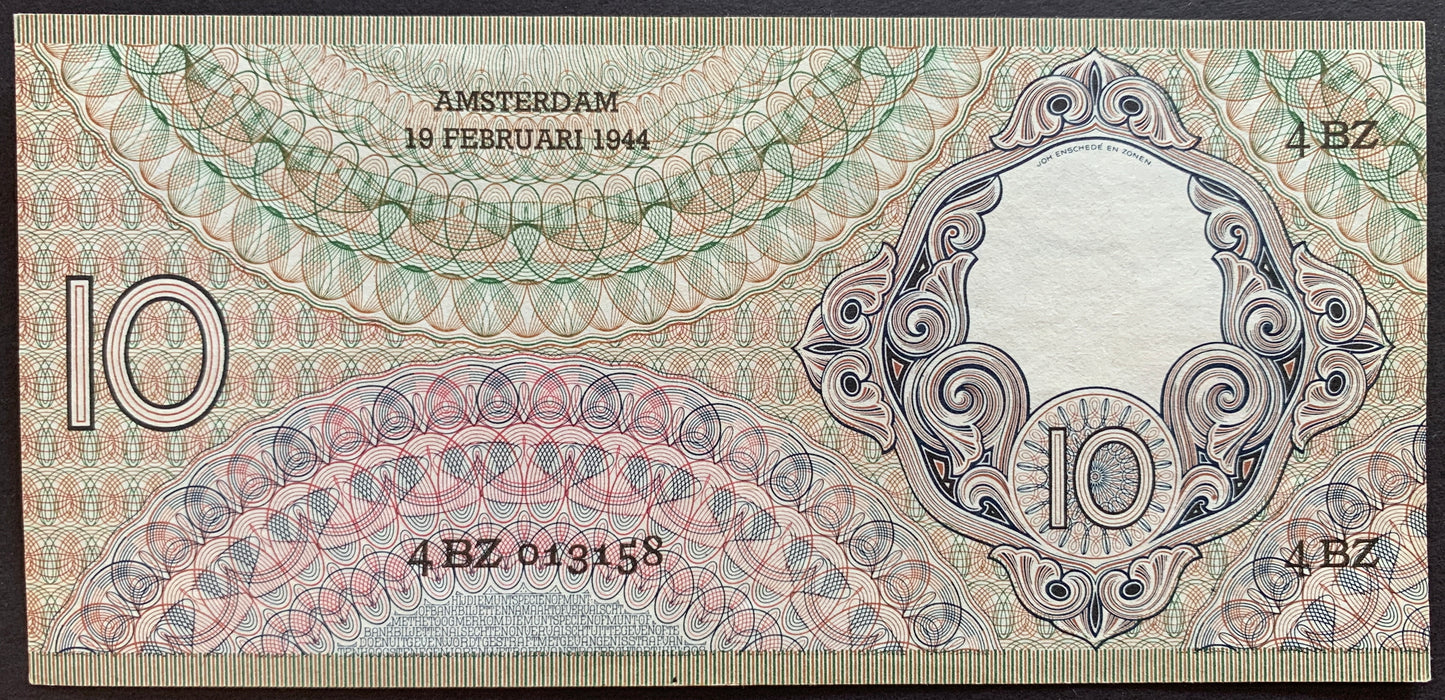 Netherlands 10 Gulden 1944 P-59 XF