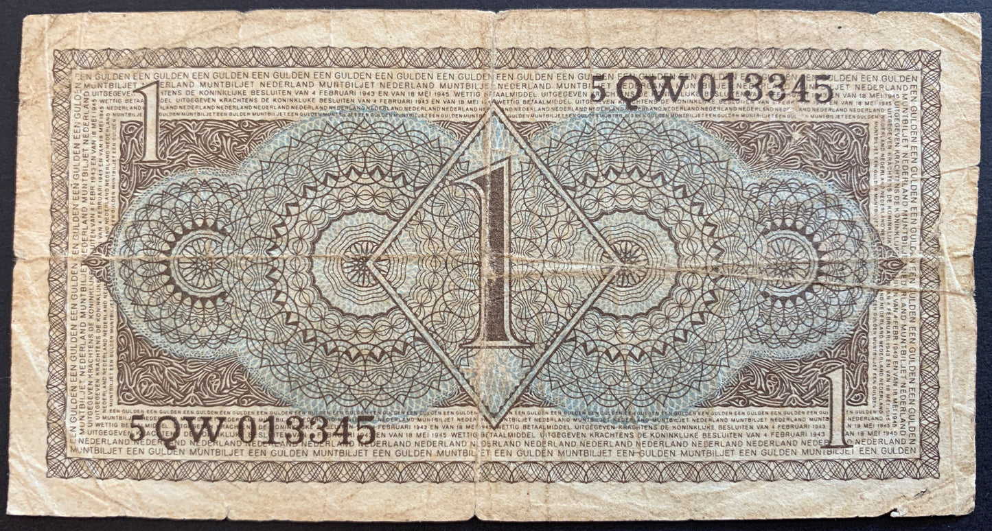 Netherlands 1 Gulden 1949 P-72 F