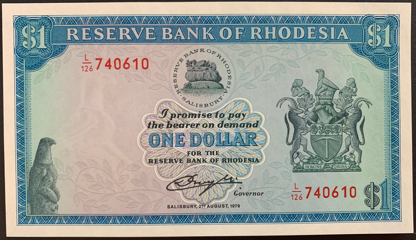 Rhodesia 1 Dollar 1979 P-30c UNC