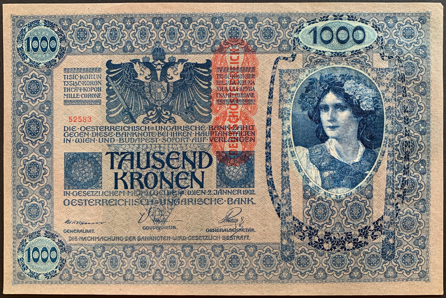 Austro-Hungary 1000 Kronen ND (1919) EF+