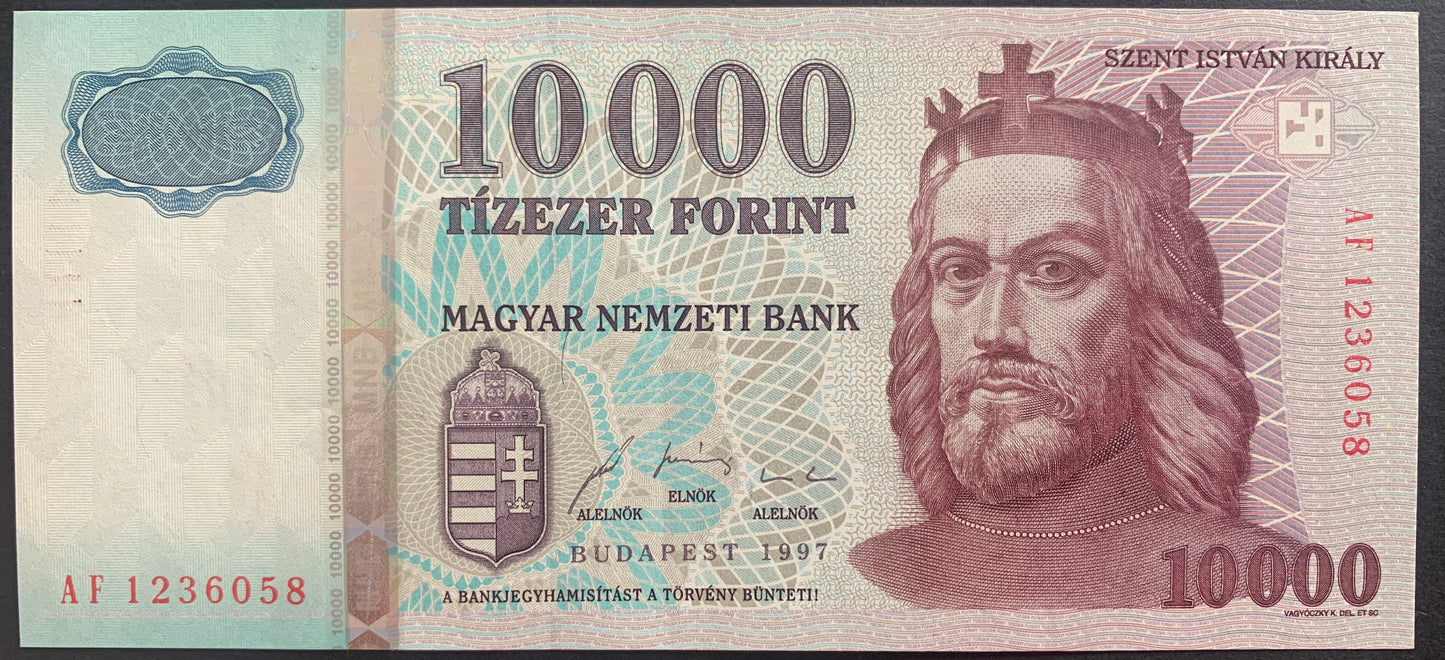 Hungary 10 000 Forint 1997 P-183 AUNC