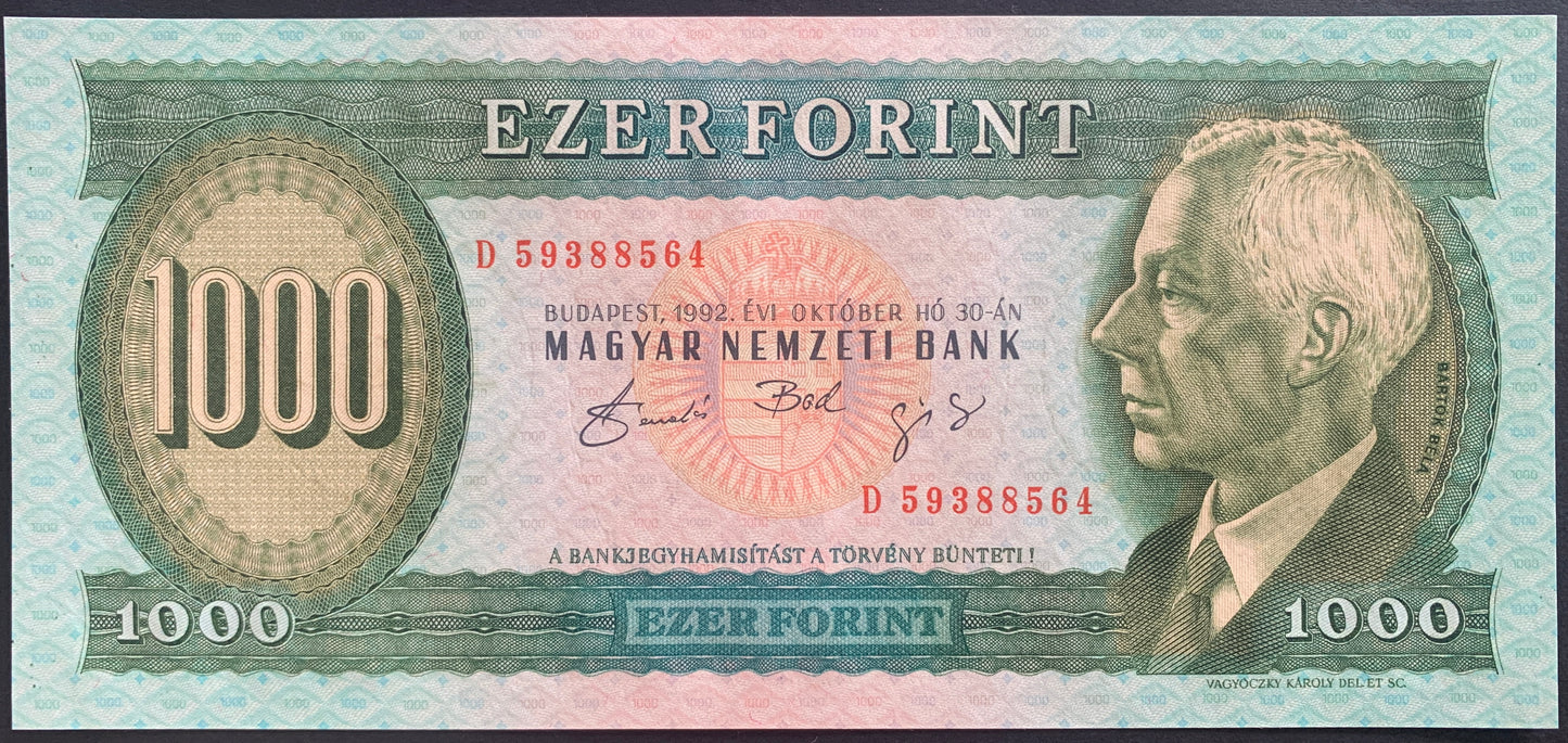 Hungary 1000 Forint 1992 P-176 UNC