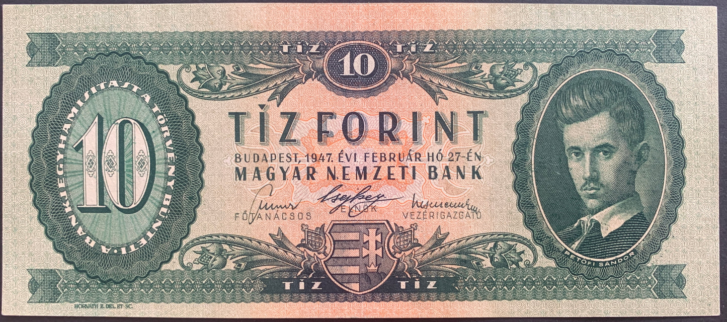Hungary 10 Forint 1947 P-161 XF
