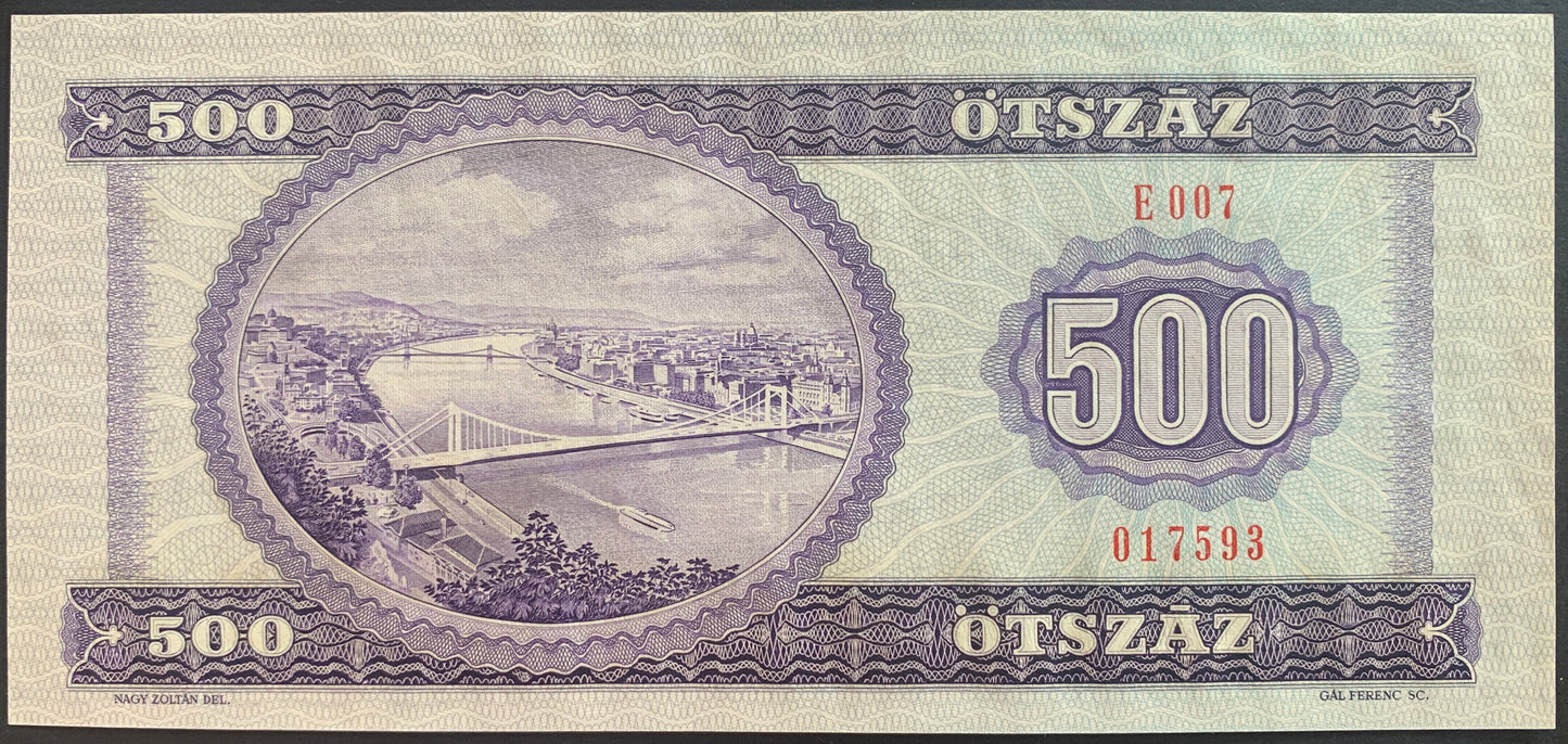 Hungary 500 Forint 1975 P-172b UNC