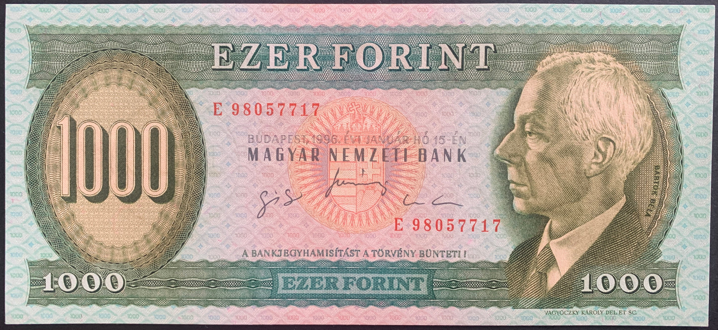 Hungary 1000 Forint 1996 P-176 UNC