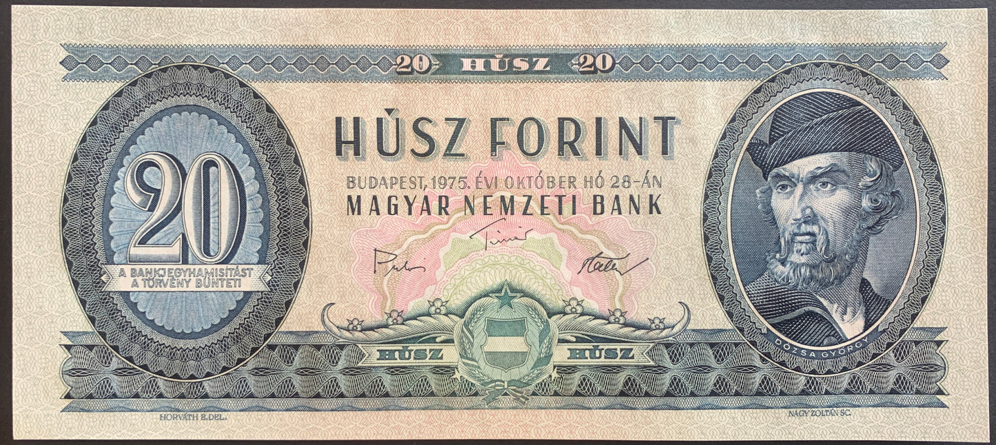 Hungary 20 Forint 1975 P-169f UNC CONSECUTIVE