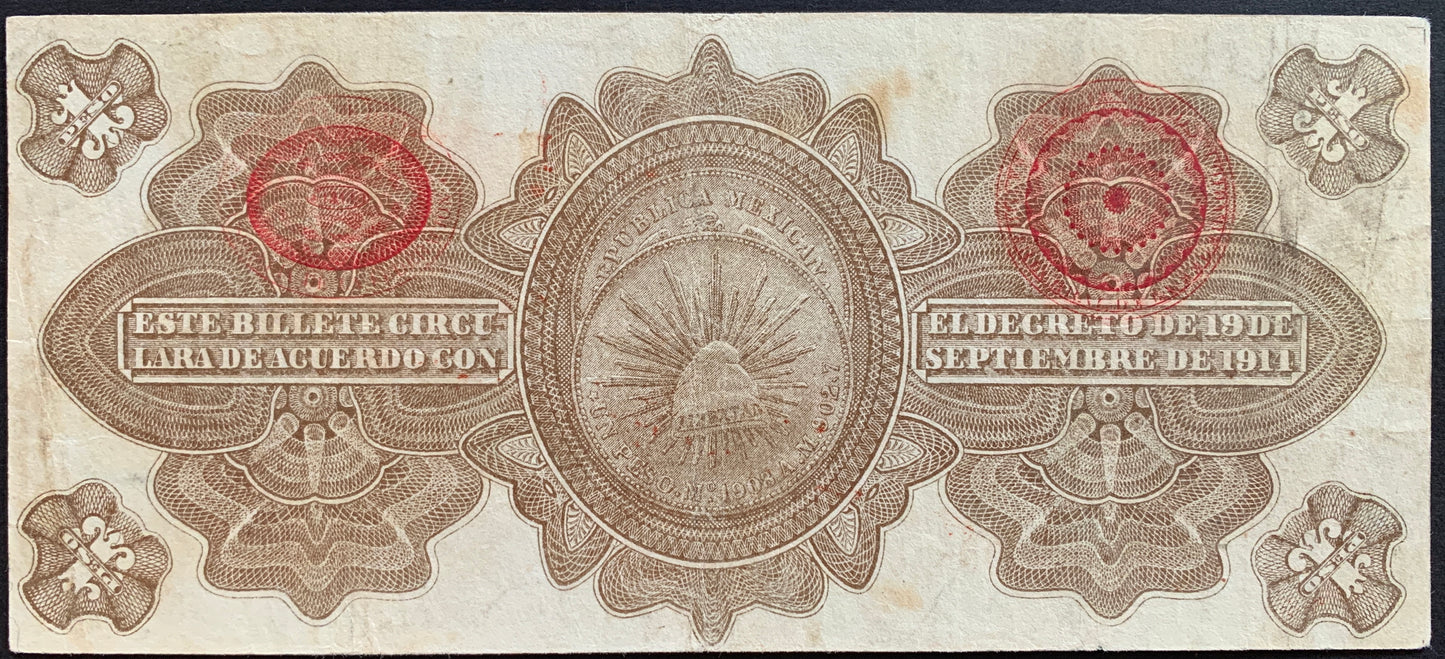 Mexico 1 Peso 1914 P-S701b VF (Gobierno Provisional de México)
