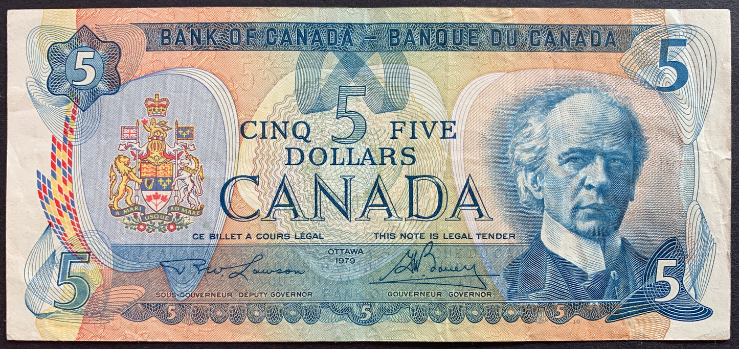 Canada 5 Dollars 1979 P-92a F+