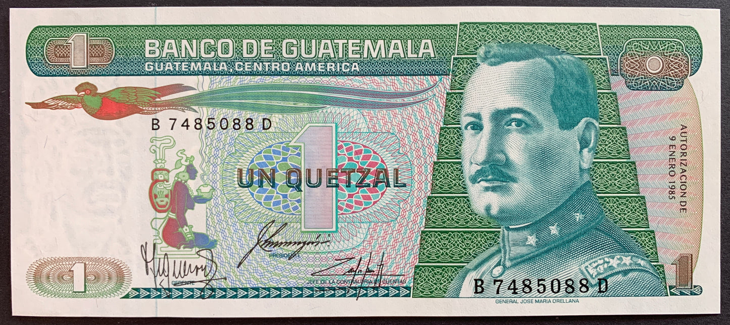 Guatemala 1 Quetzal 1985 P-66 UNC