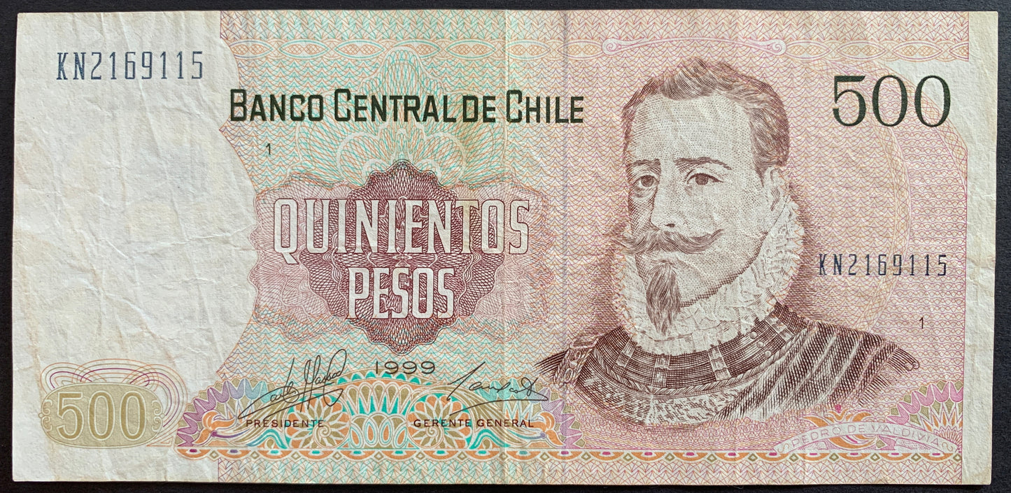 Chile 500 Pesos 1999 P-153e VF