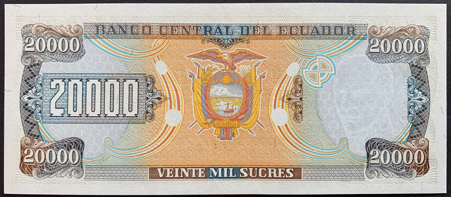 Ecuador 20000 Sucres 1999 P-129 AK UNC