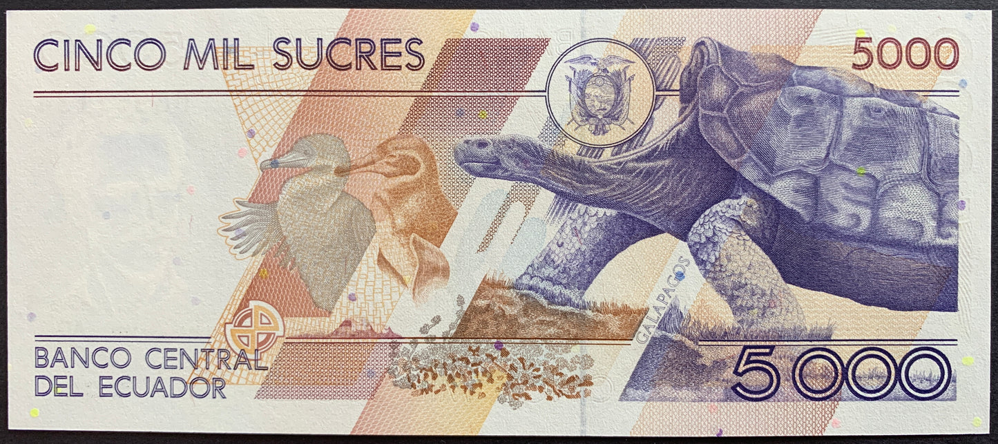 Ecuador 5000 Sucres 1999 P-128c UNC