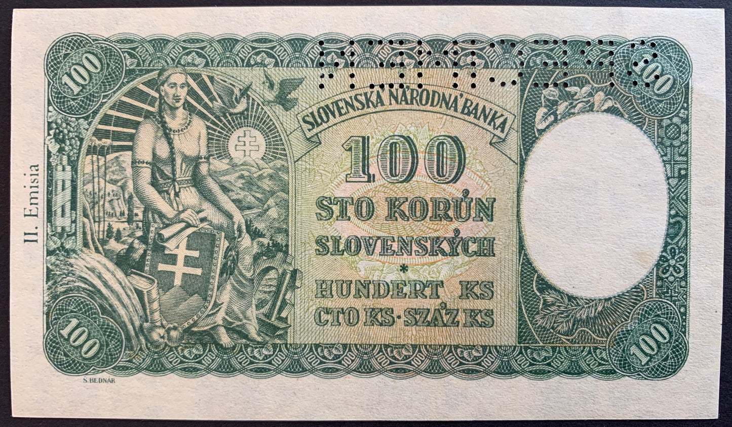 Slovakia 100 Korún SPECIMEN 1940 P-11s UNC
