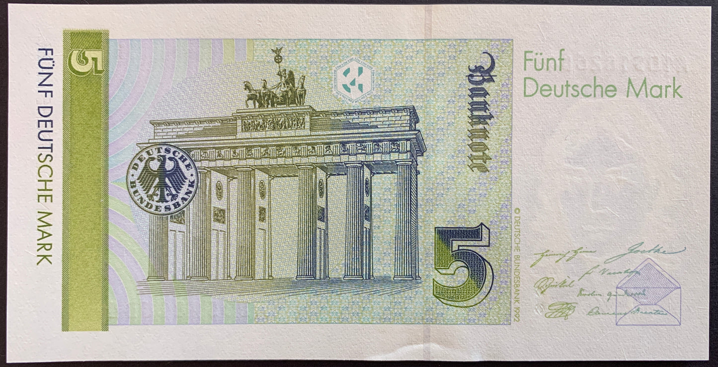 Germany 5 Deutsche Mark 1991 P-37 UNC