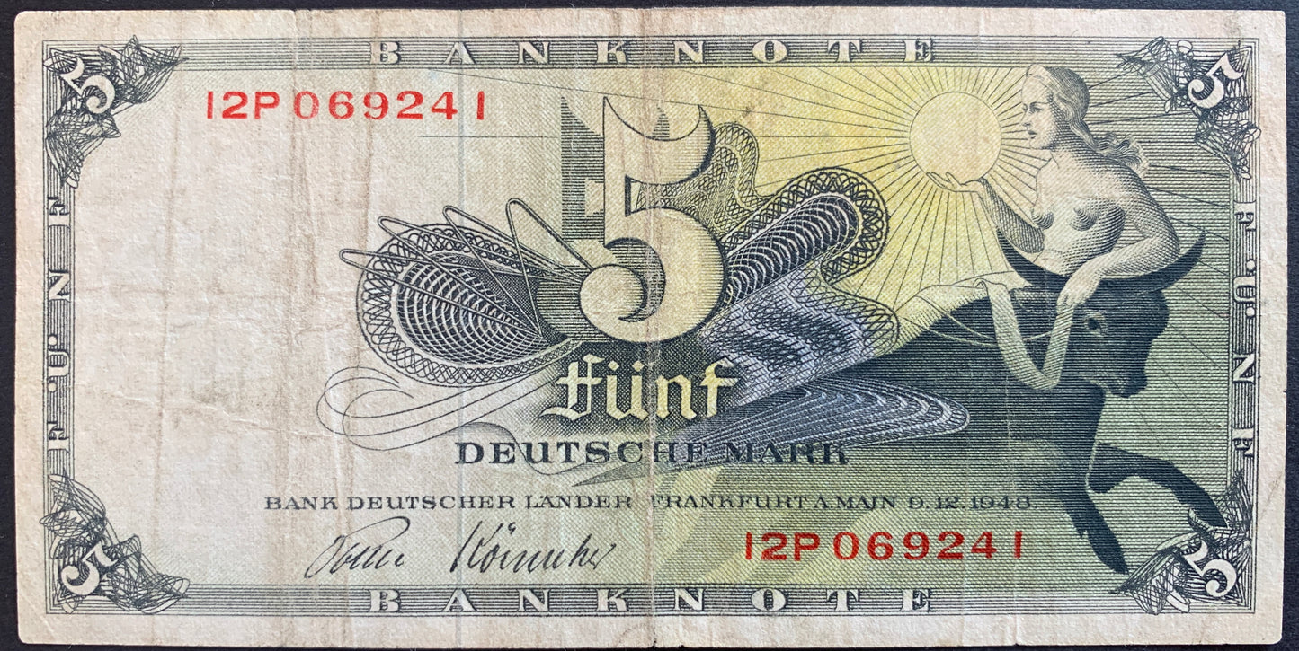 Germany 5 Deutsche Mark 1948 P-13i VF