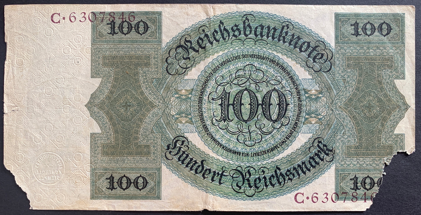 Germany 100 Reichsmark 1924 P-178 fair