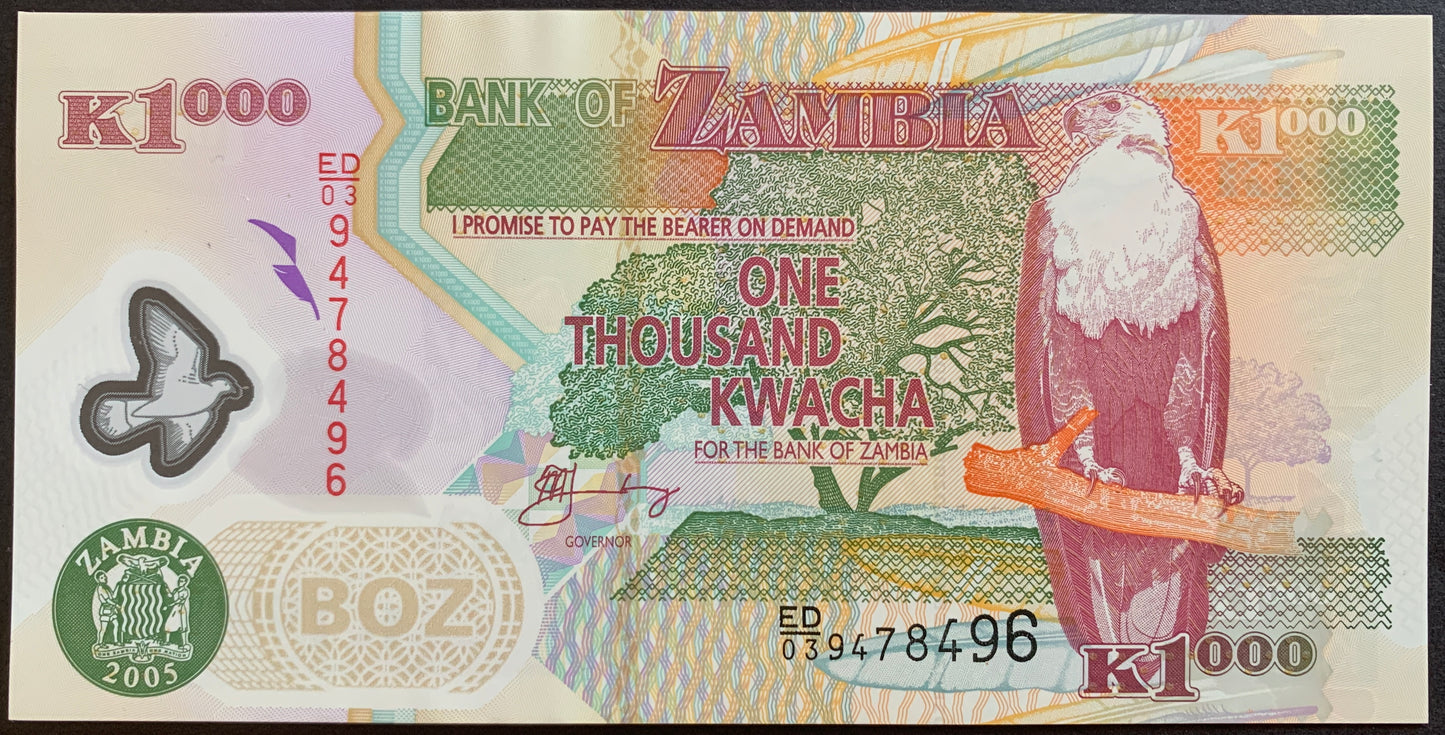 Zambia 1000 Kwacha 2005 P-44d UNC