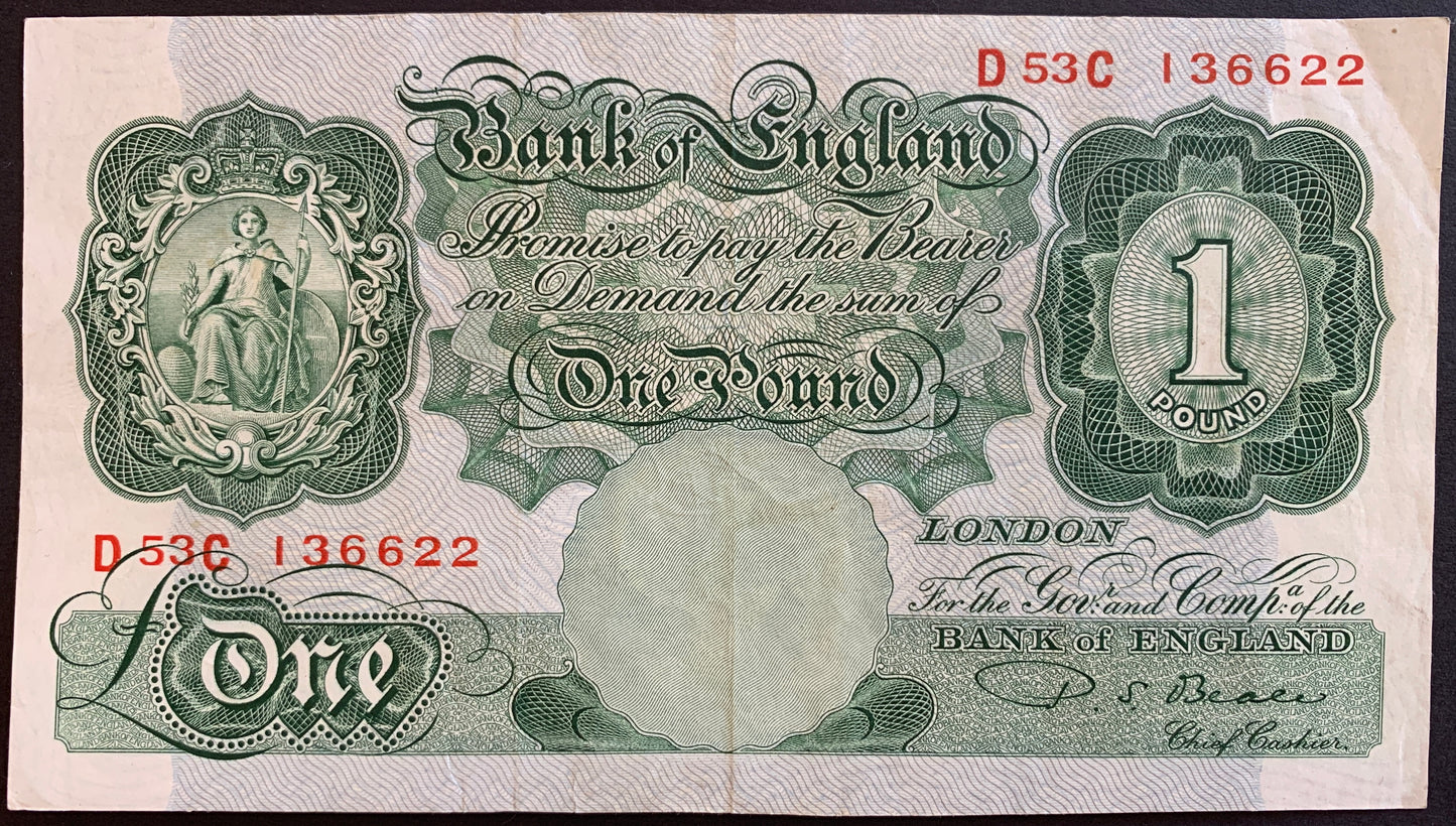 England 1 Pound ND (1949-55) P-369b XF+