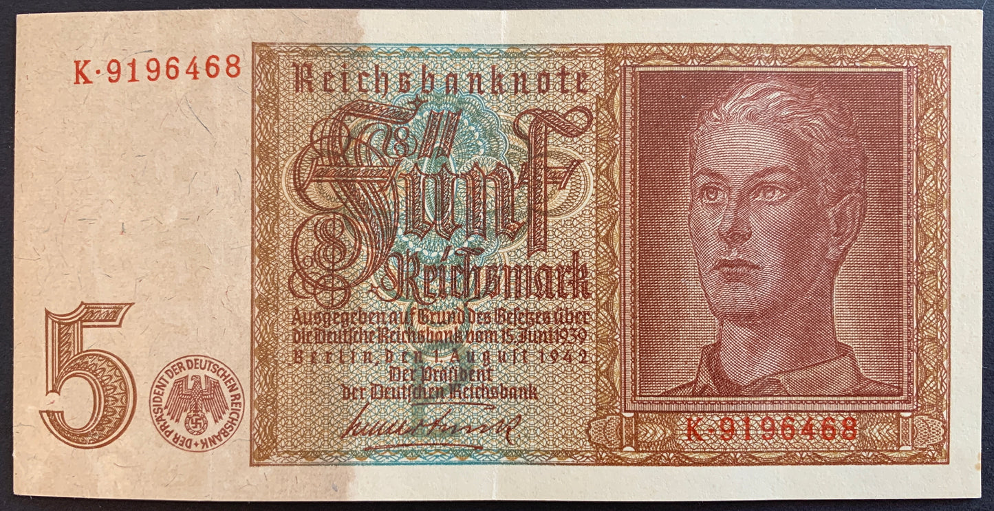 Germany 5 Reichsmark 1942 P-186 VF