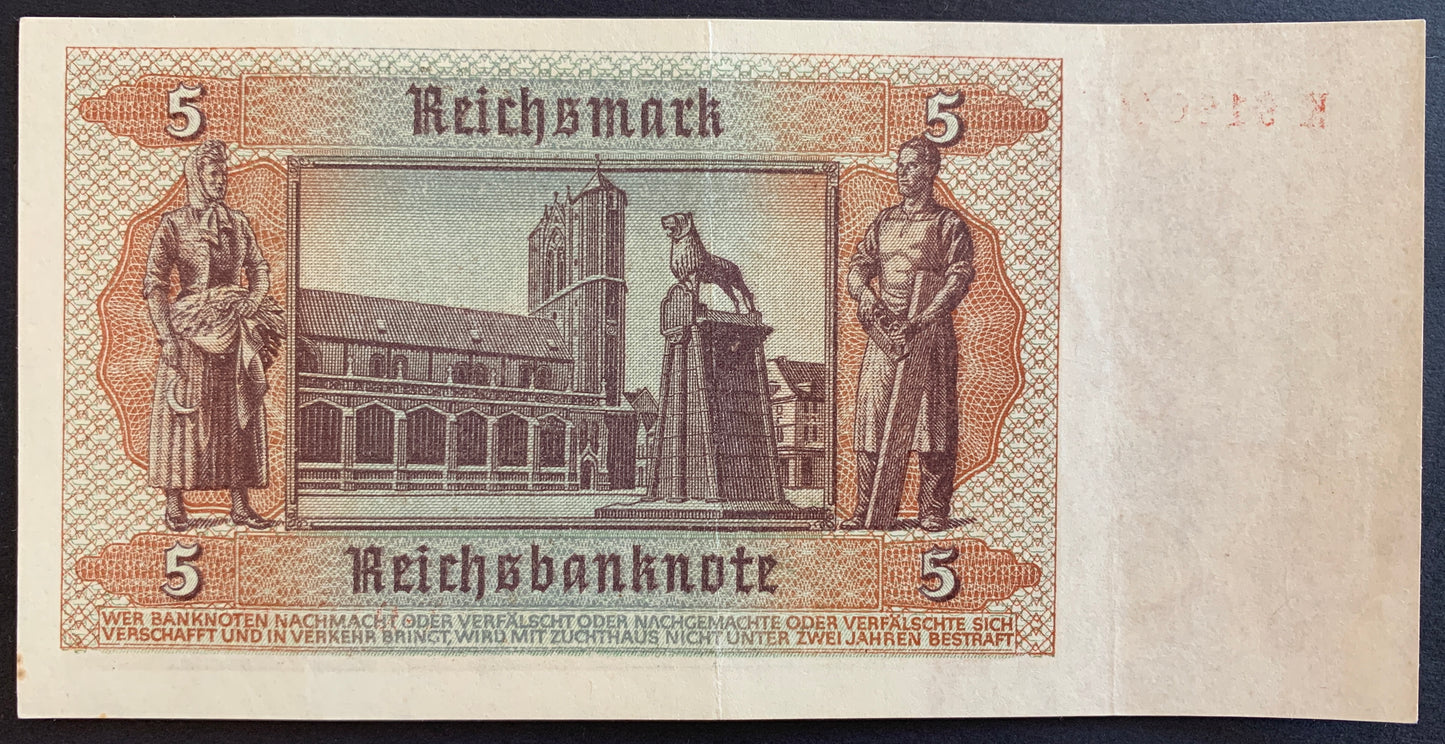 Germany 5 Reichsmark 1942 P-186 VF