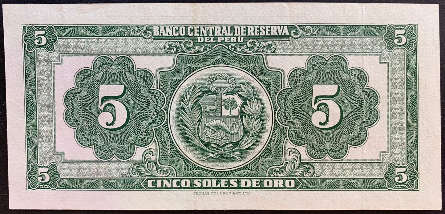 Perú 5 Soles de Oro 1966 P-83a VF