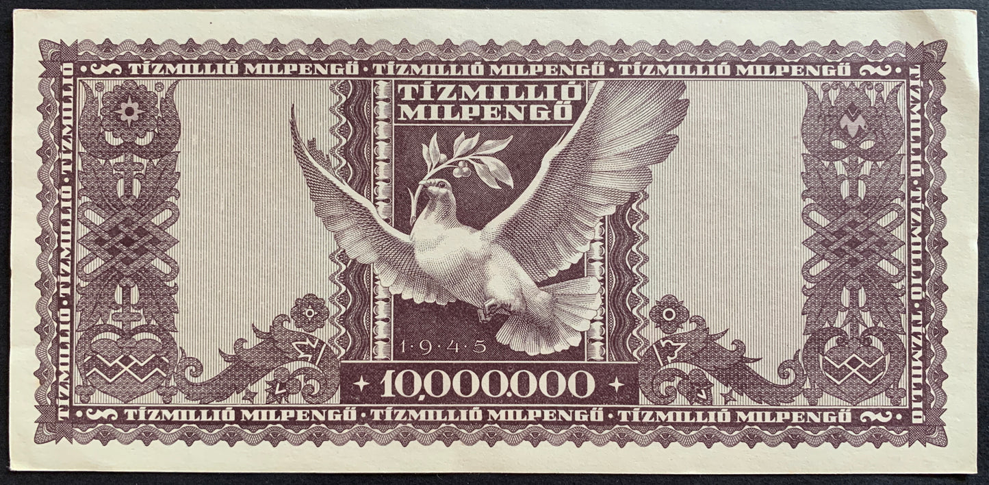 Hungary 10 million MilPengő 1946 P-129 AUNC