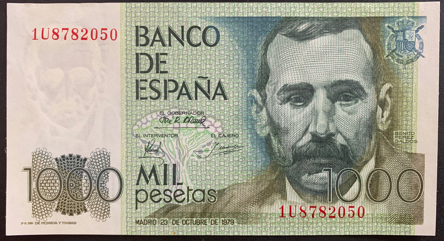 Spain 1000 Pesetas 1979 P-158 AUNC