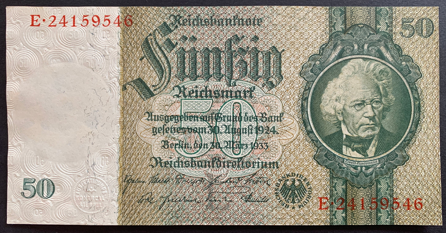 Germany 50 Reichsmark 1933 P-182 EF+