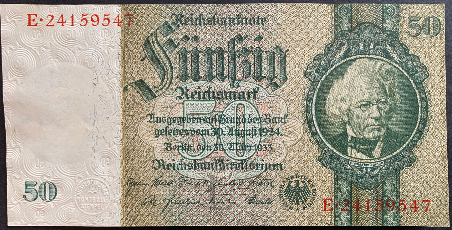Germany 50 Reichsmark 1933 P-182 EF+