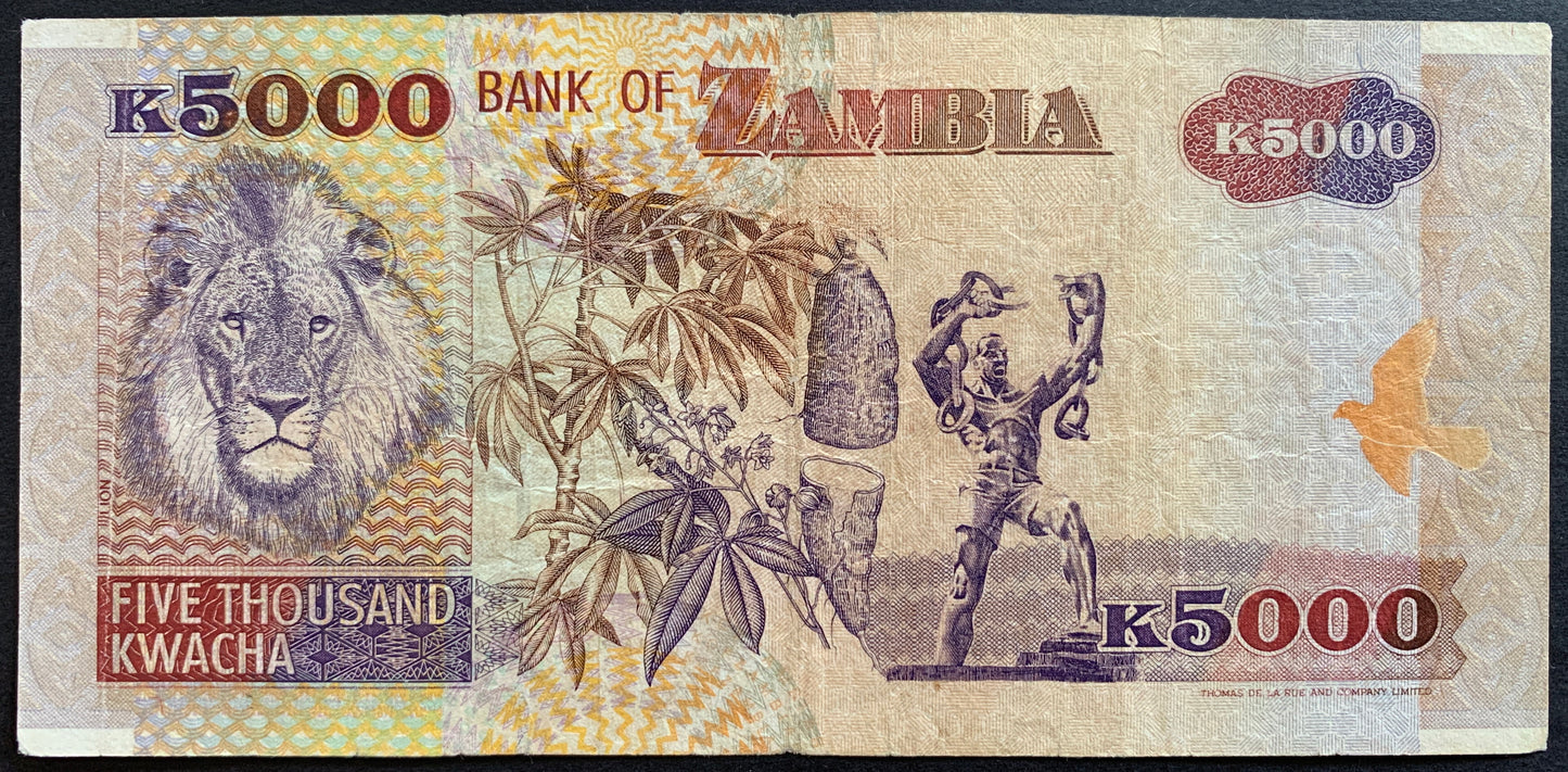 Zambia 5000 Kwacha 2001 P-41 F