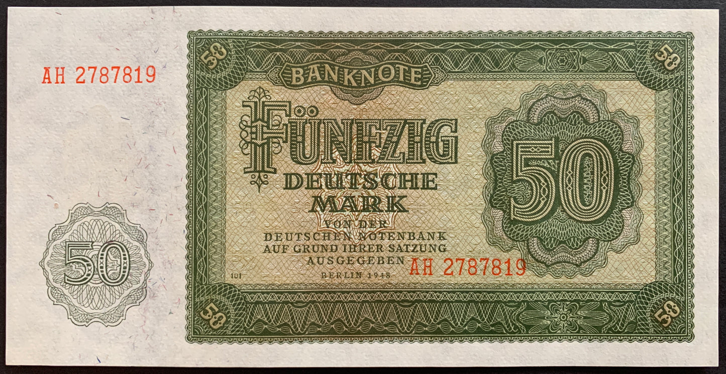 Germany 50 Deutsche Mark 1948 P-14b UNC consecutive pair