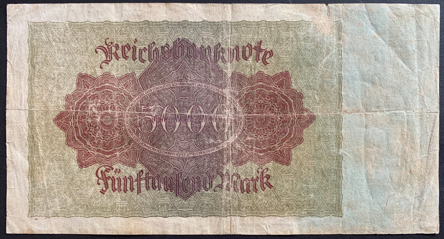 Germany 5000 Mark 1922 P-78 vintage german banknote