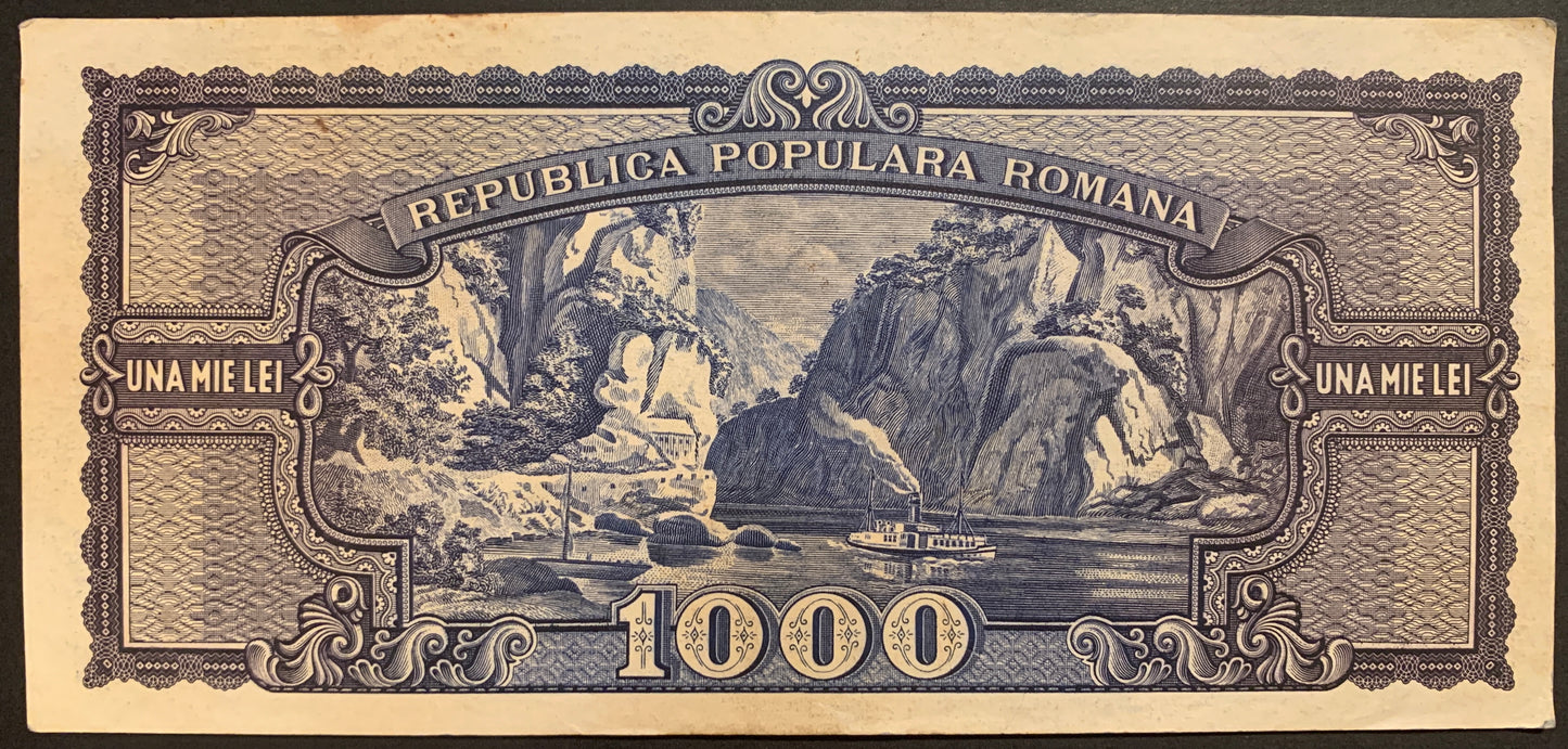 Romania 1000 Lei 1950 P-87 vintage banknote