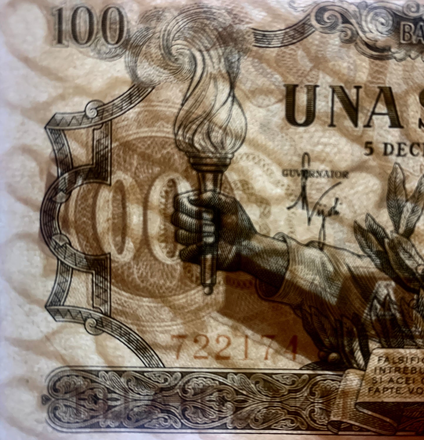 Romania 100 Lei 1947 P-67a XF+ vintage banknote BNR watermark