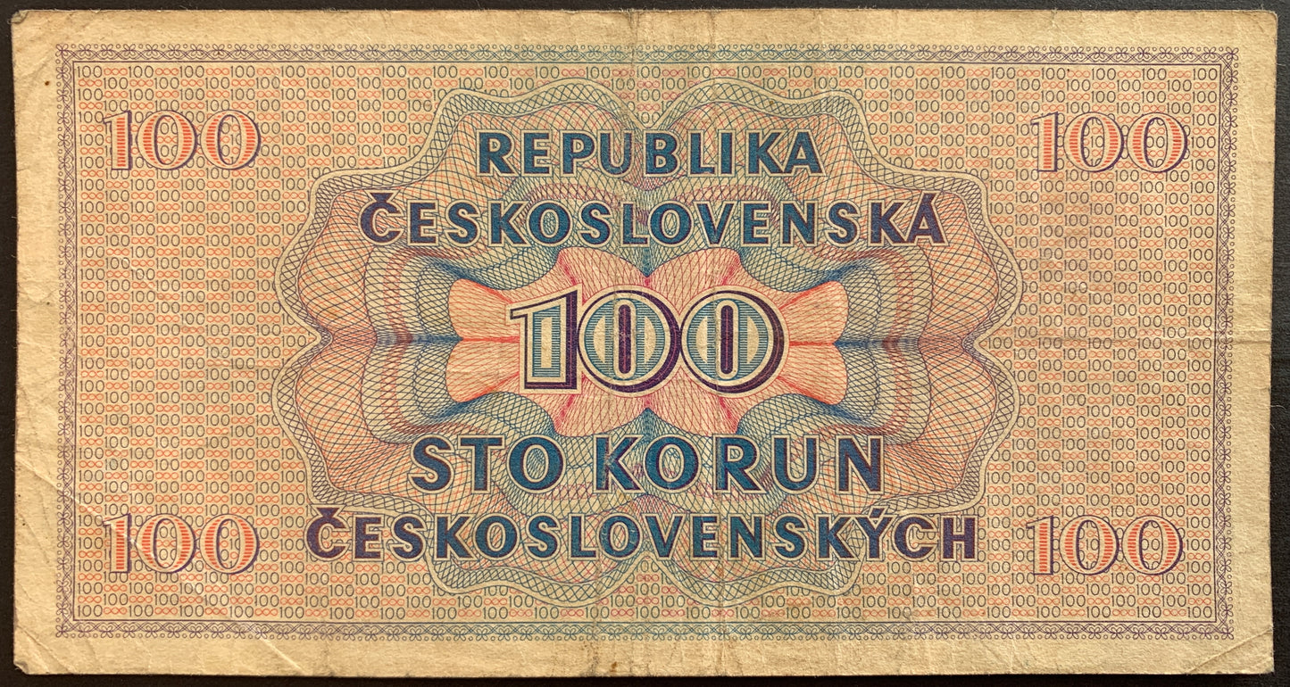 Czechoslovakia 100 Korun 1945 P-67 VF