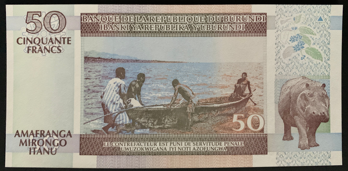 Burundi 50 Francs 2003 P-36d UNC