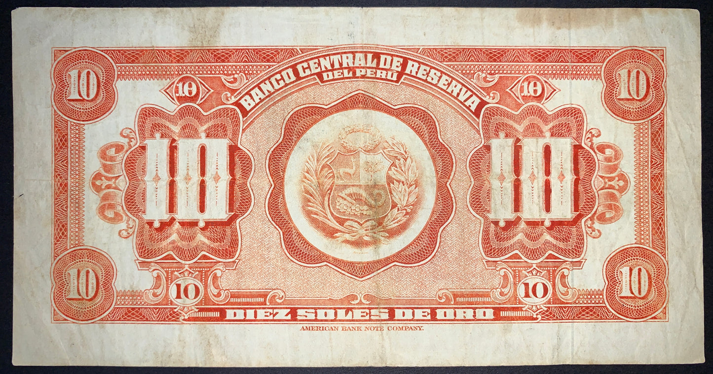 Peru 10 Soles de Oro 1965 P-88 VF