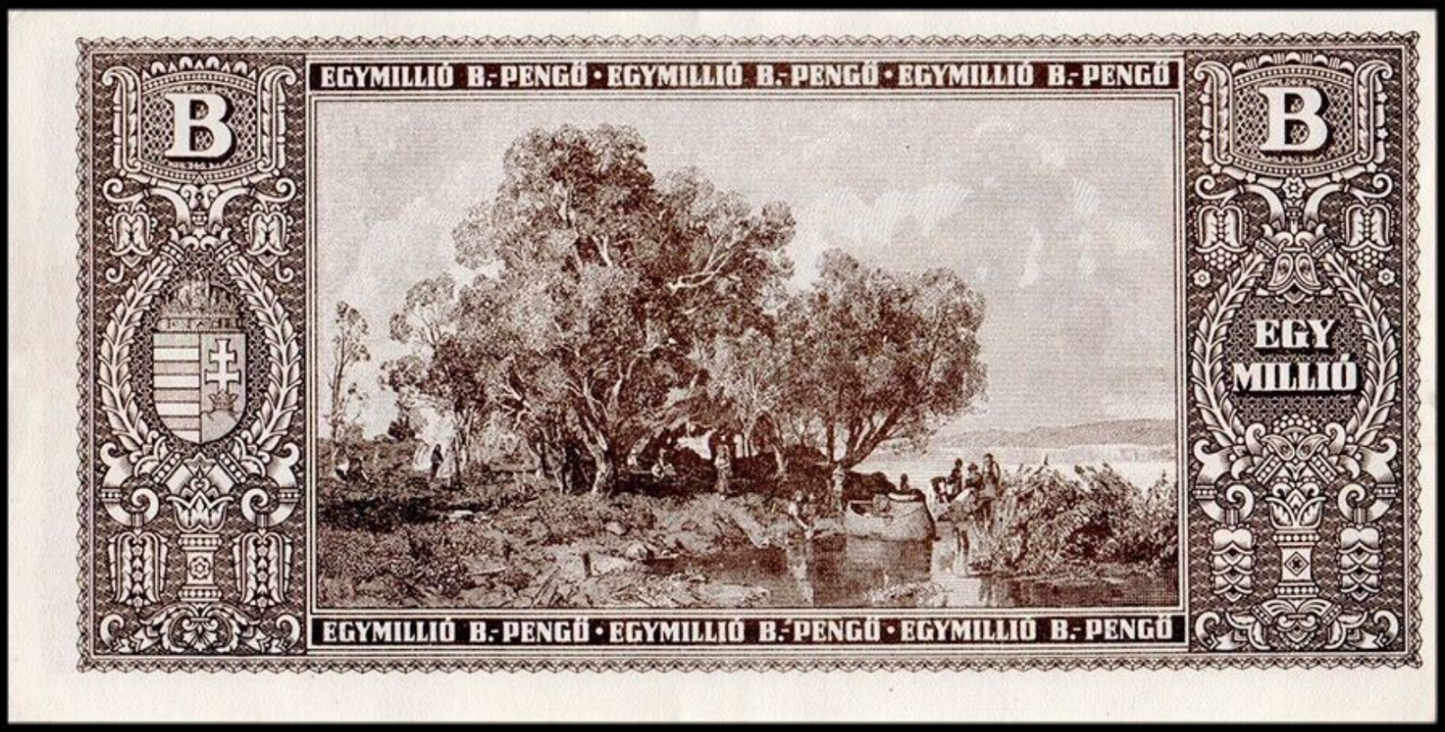 Hungary 1 Millió B-Pengő 1946 P-134 (1,000,000,000,000,000,000 Pengos)