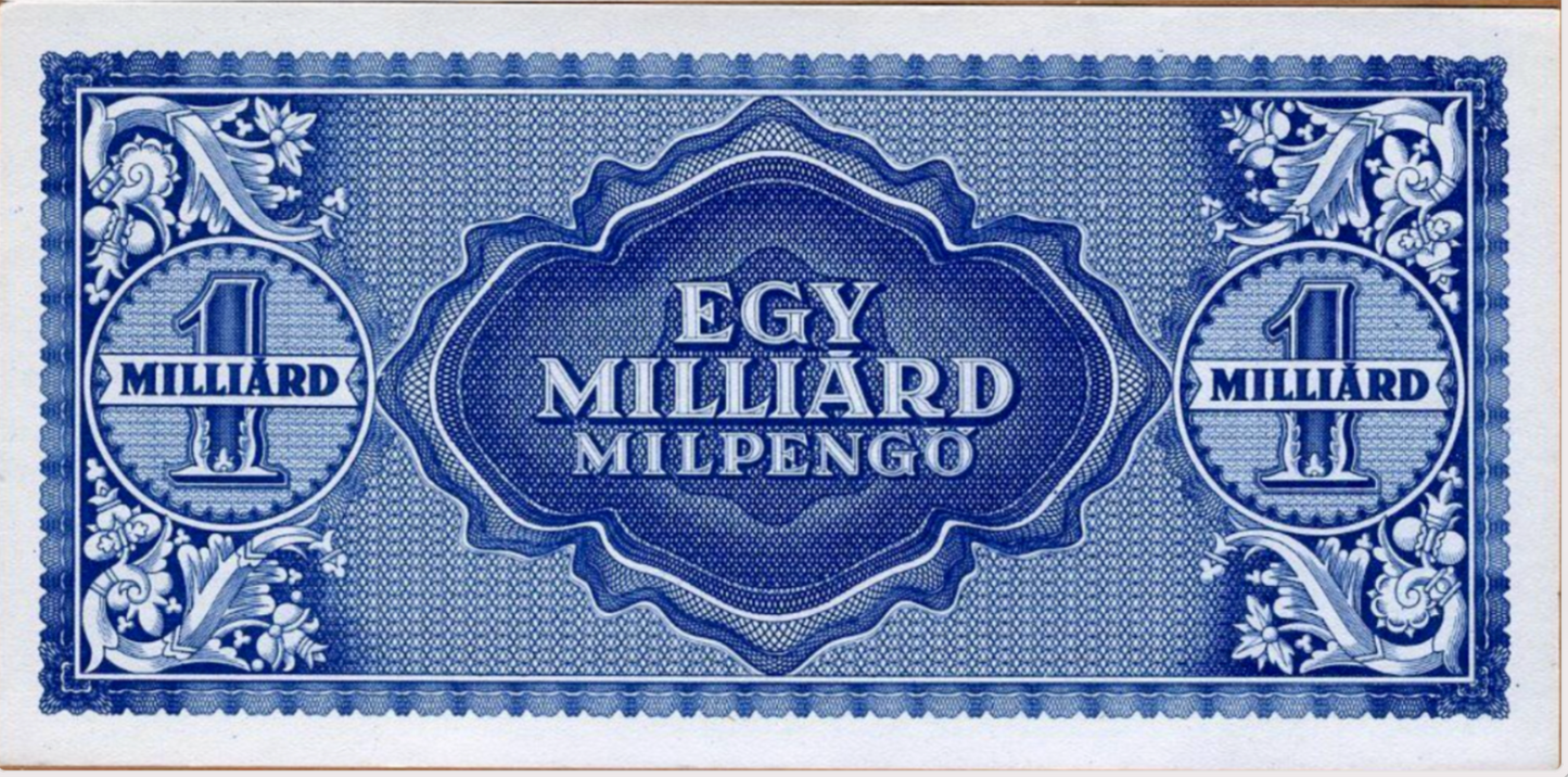 Hungary 1 Milliárd Milpengő 1946 P-131 (1,000,000,000,000,000 Pengos)