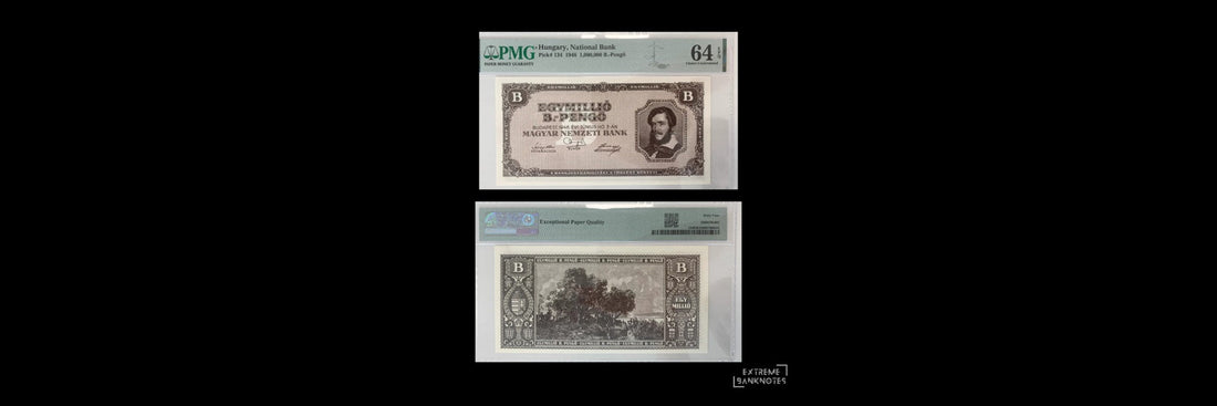 PMG-certified Hungary 1 Millió B.-Pengő 1946 banknote in its grading holder