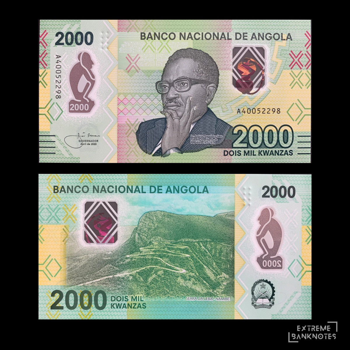 Angola 2000 Kwanzas 2020 P-163 UNC – front and back