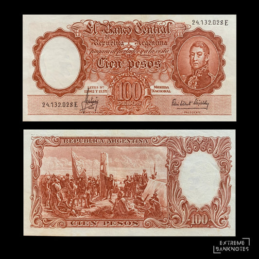Argentina 100 Pesos ND (1966) P-272c XF – front and back