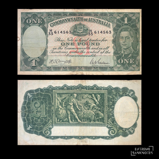 Australia 1 Pound ND (1941-1948) P-26b VF – King George VI – front and back